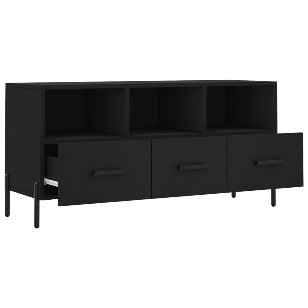 Fekete műfa tv-szekrény 102 x 36 x 50 cm Fekete műfa tv-szekrény 102 x 36 x 50 cm