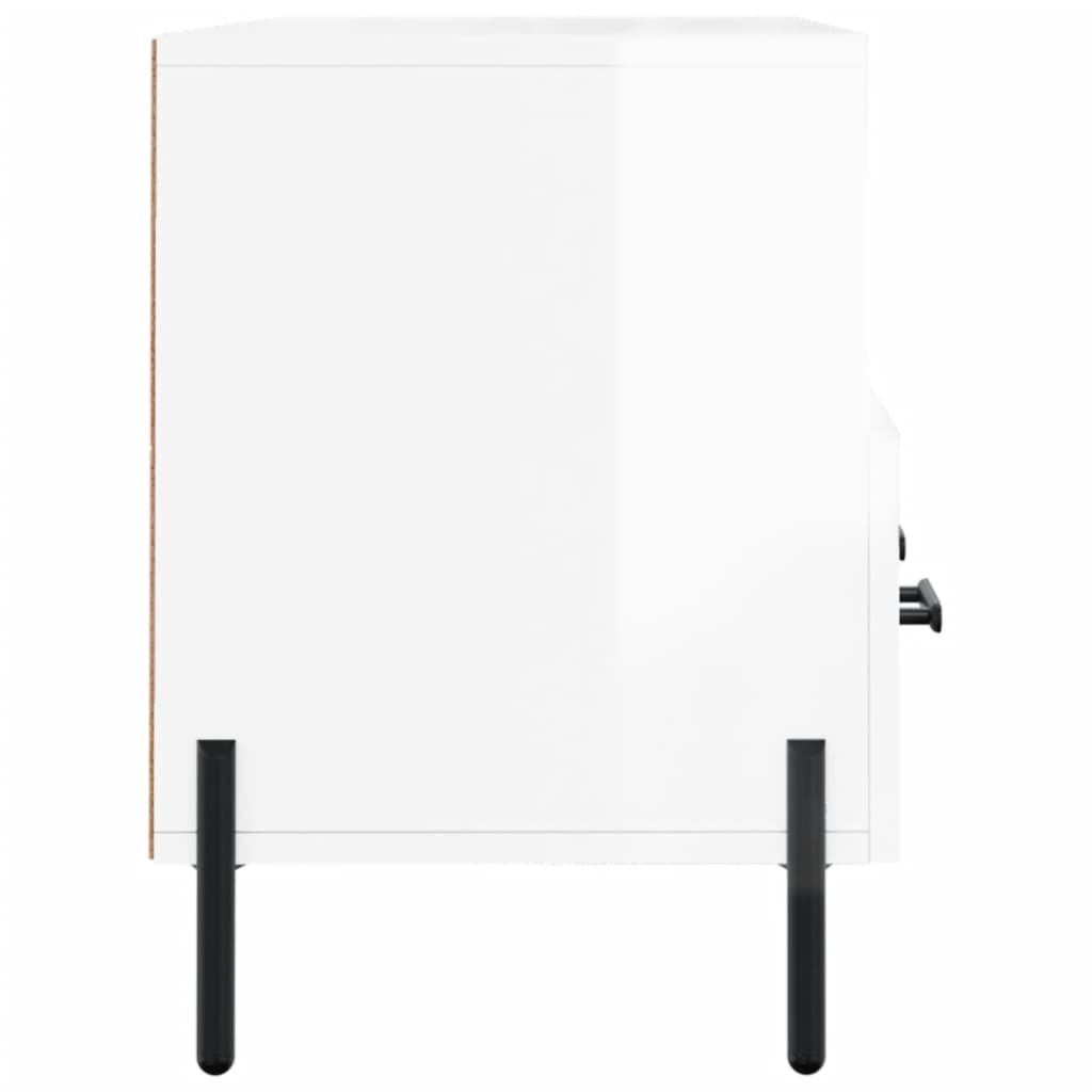 Fehér magasfényű szerelt fa tv-szekrény 102x36x50 cm Fehér magasfényű szerelt fa tv-szekrény 102x36x50 cm