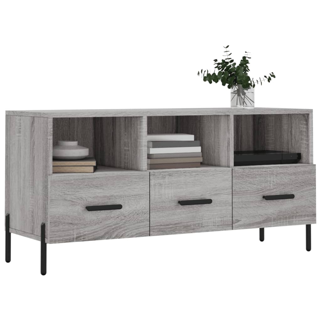 Szürke sonoma színű műfa tv-szekrény 102 x 36 x 50 cm