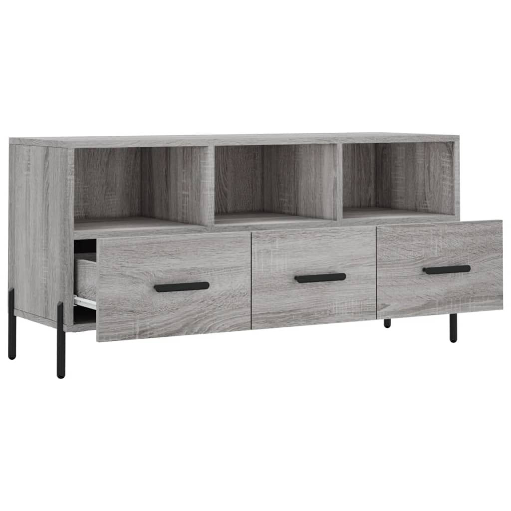 Szürke sonoma színű műfa tv-szekrény 102 x 36 x 50 cm