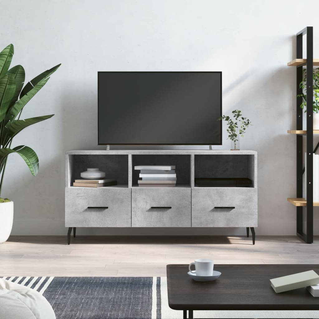 Betonszürke műfa tv-szekrény 102 x 36 x 50 cm Betonszürke műfa tv-szekrény 102 x 36 x 50 cm