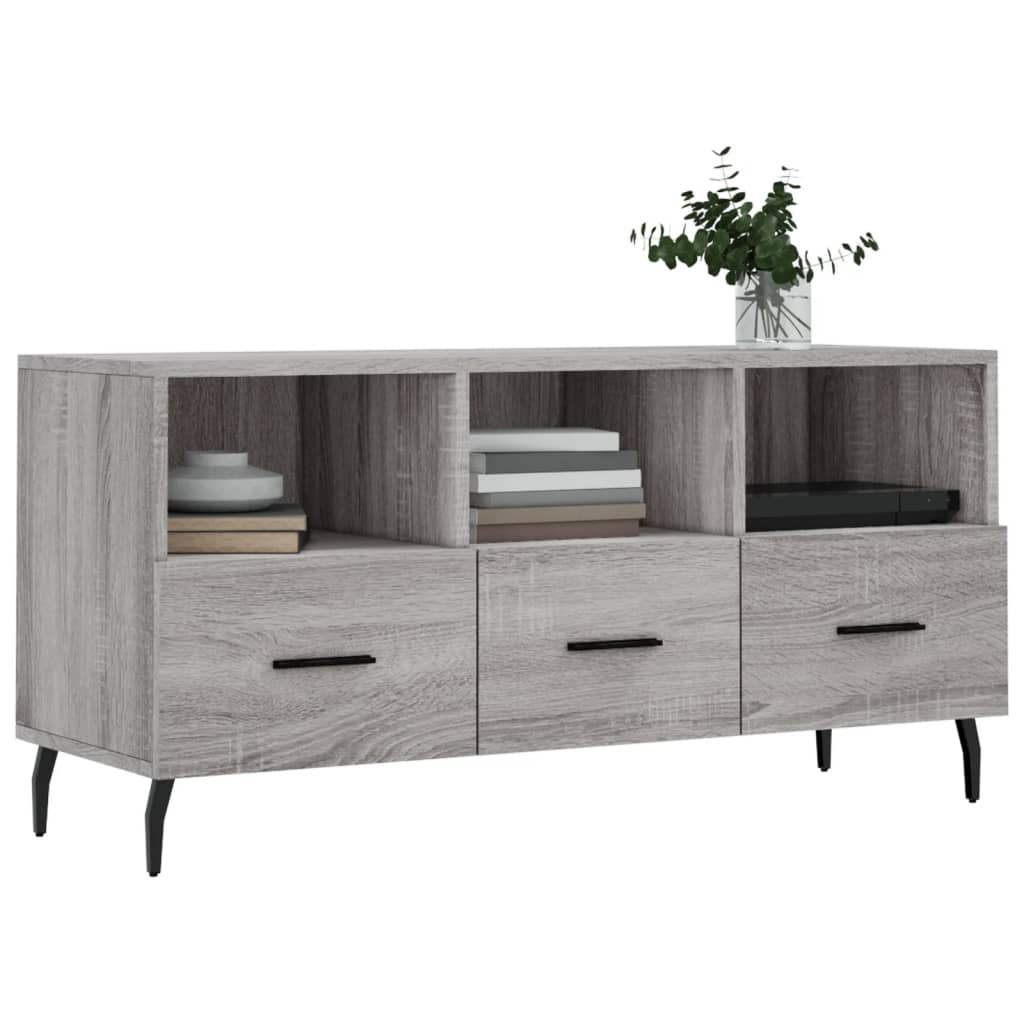 Szürke sonoma színű műfa tv-szekrény 102 x 36 x 50 cm