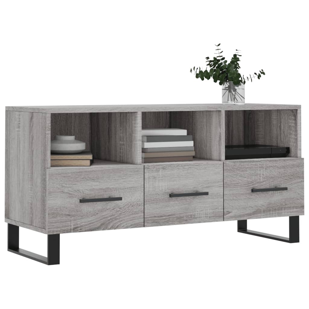 Szürke sonoma színű műfa tv-szekrény 102 x 36 x 50 cm