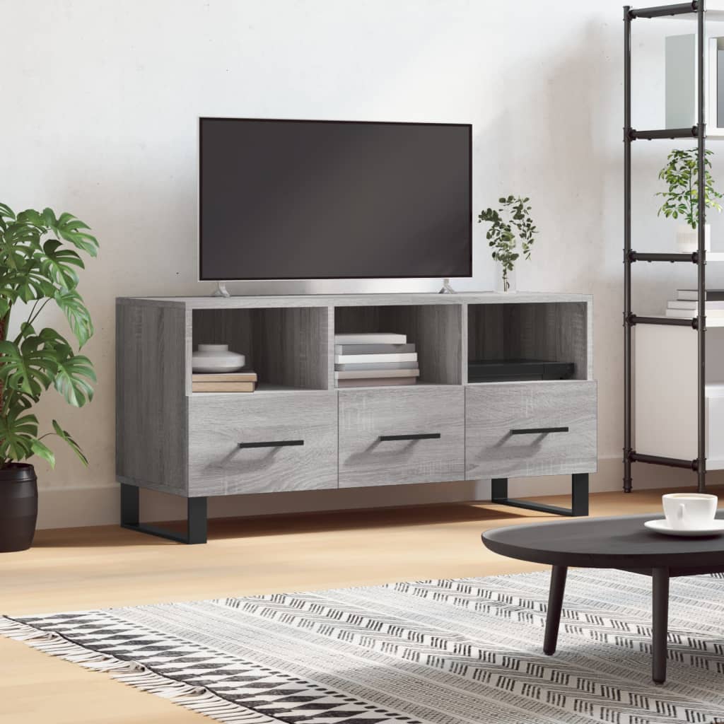 Szürke sonoma színű műfa tv-szekrény 102 x 36 x 50 cm
