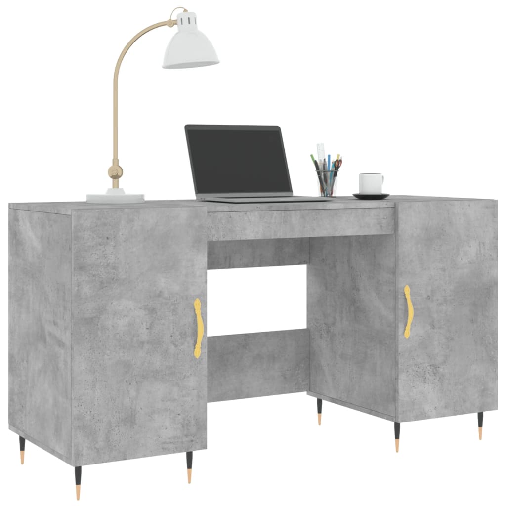 Betonszürke szerelt fa íróasztal 140 x 50 x 75 cm