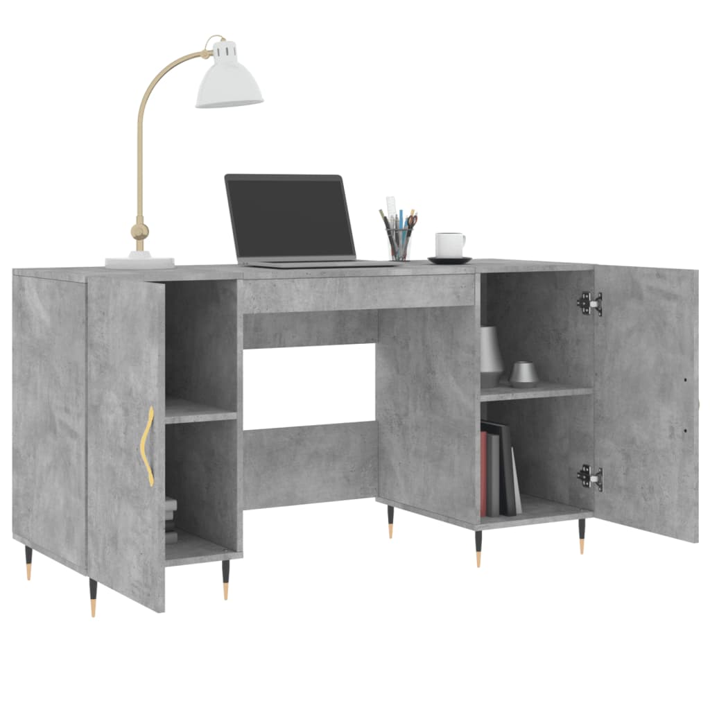 Betonszürke szerelt fa íróasztal 140 x 50 x 75 cm