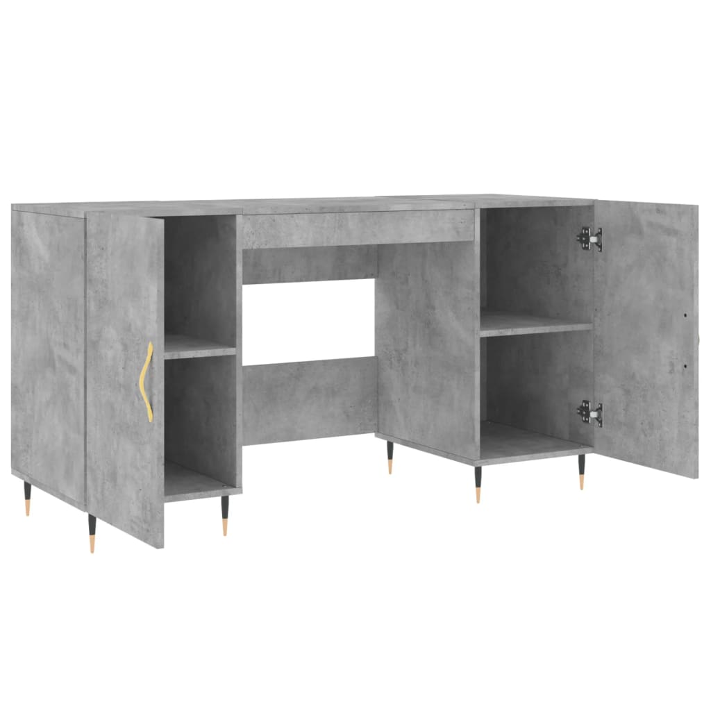 Betonszürke szerelt fa íróasztal 140 x 50 x 75 cm