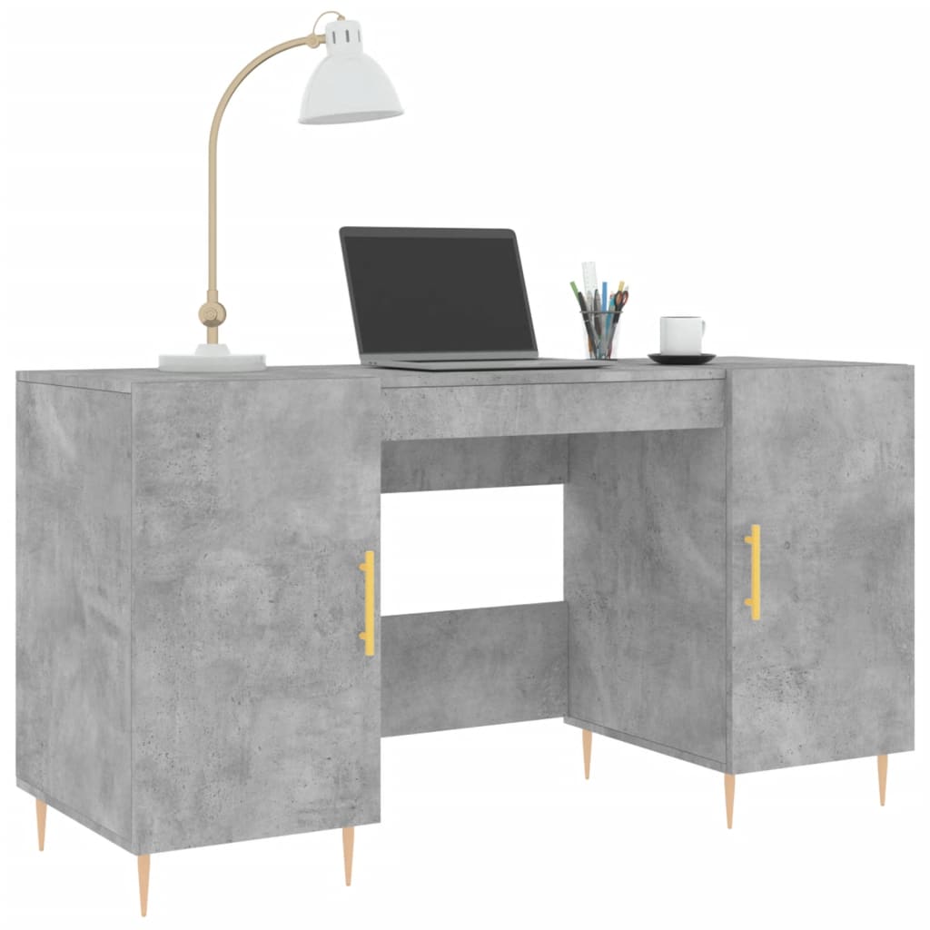 Betonszürke szerelt fa íróasztal 140 x 50 x 75 cm