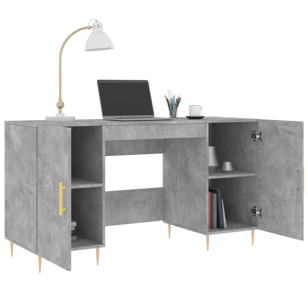 Betonszürke szerelt fa íróasztal 140 x 50 x 75 cm