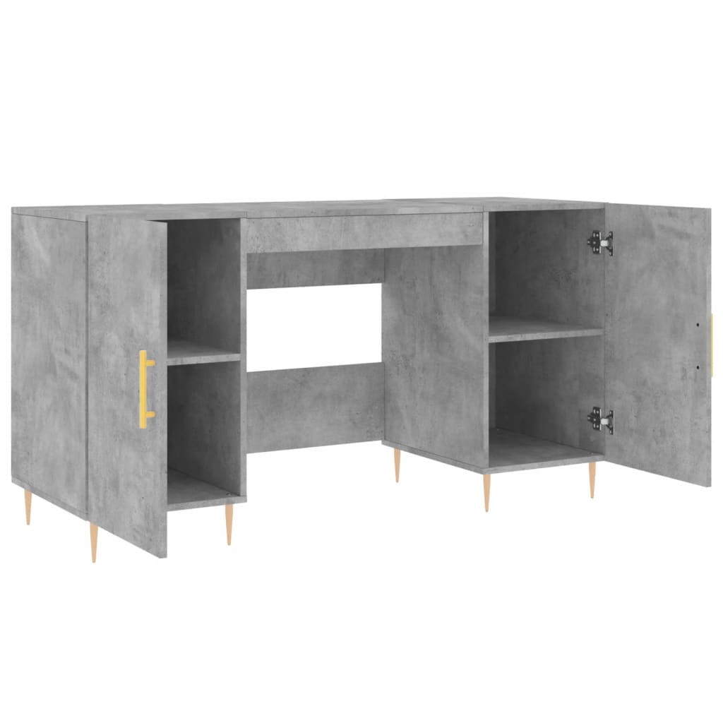 Betonszürke szerelt fa íróasztal 140 x 50 x 75 cm