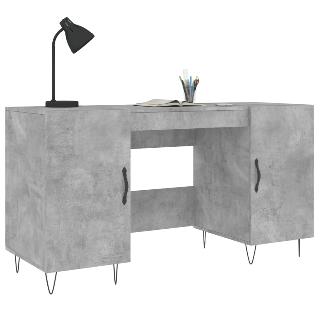 Betonszürke szerelt fa íróasztal 140 x 50 x 75 cm
