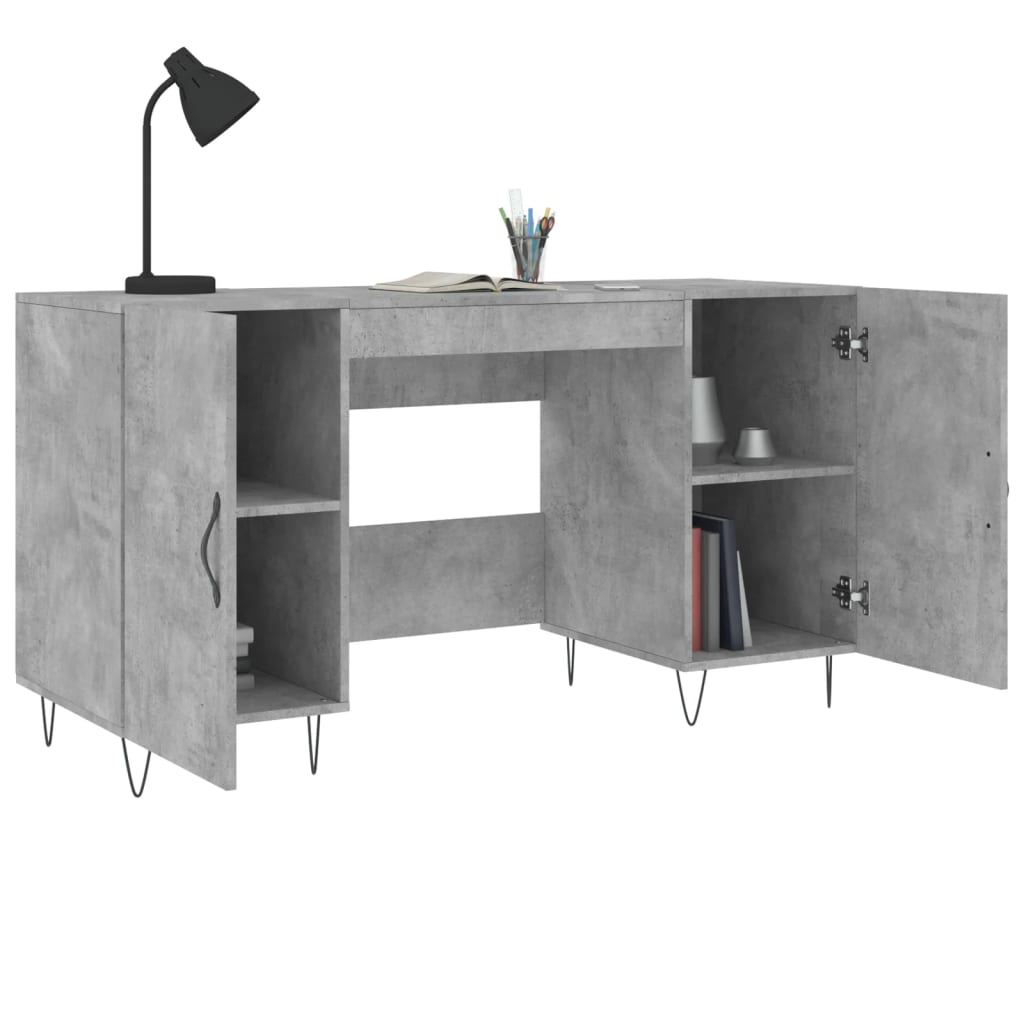 Betonszürke szerelt fa íróasztal 140 x 50 x 75 cm