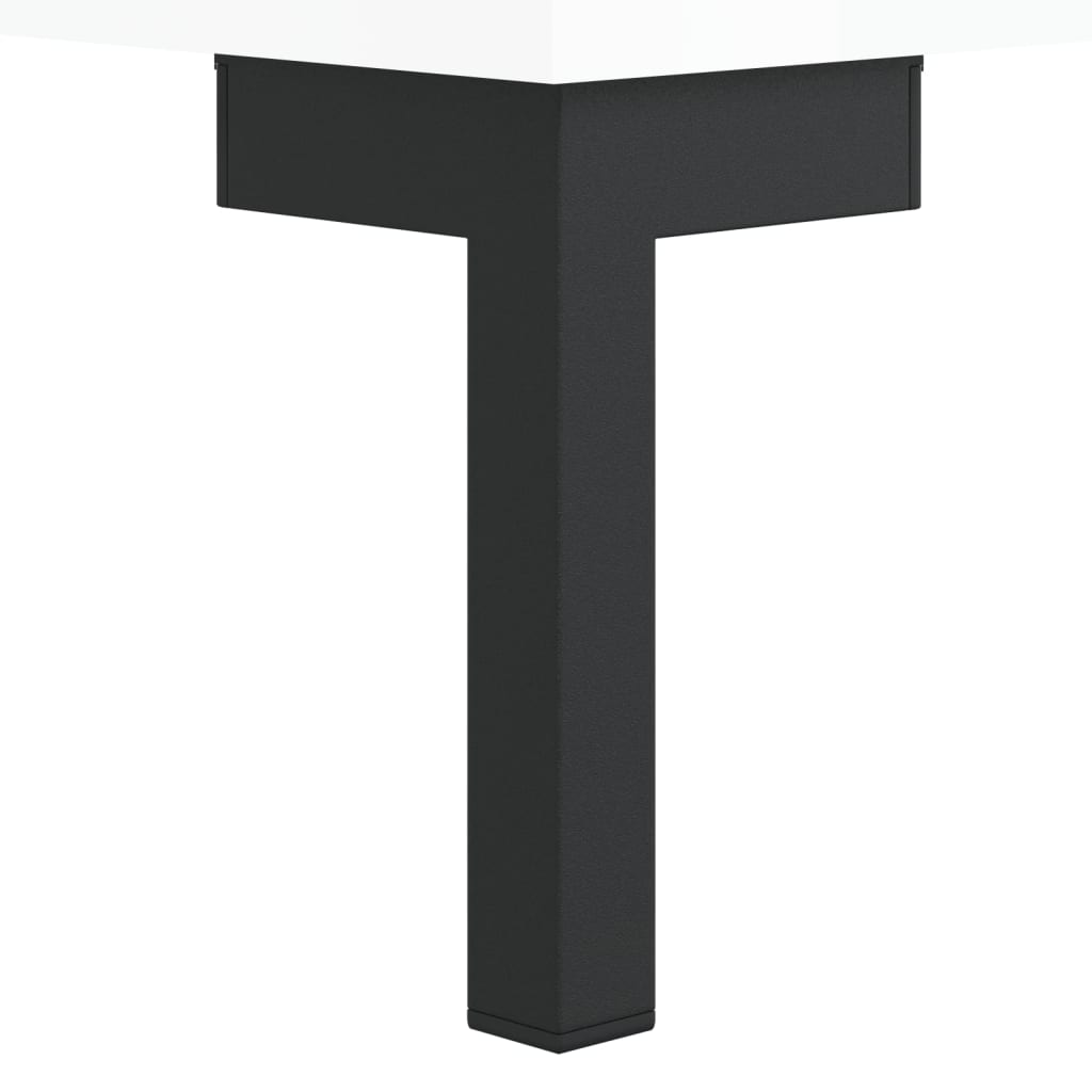 Magasfényű fehér színű szerelt fa íróasztal 140 x 50 x 75 cm