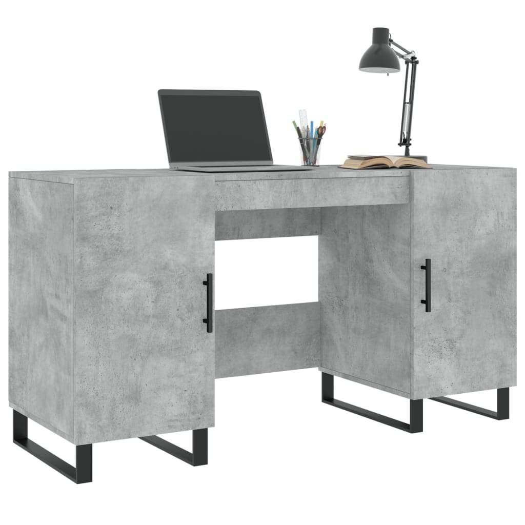 Betonszürke szerelt fa íróasztal 140 x 50 x 75 cm Betonszürke szerelt fa íróasztal 140 x 50 x 75 cm