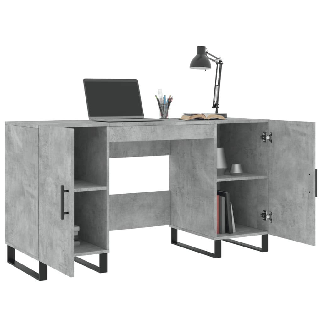 Betonszürke szerelt fa íróasztal 140 x 50 x 75 cm Betonszürke szerelt fa íróasztal 140 x 50 x 75 cm