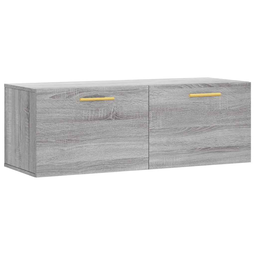 Szürke sonoma színű szerelt fa faliszekrény 100 x 36,5 x 35 cm
