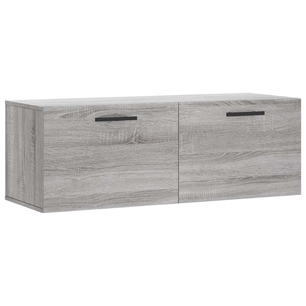 Szürke sonoma színű szerelt fa faliszekrény 100 x 36,5 x 35 cm