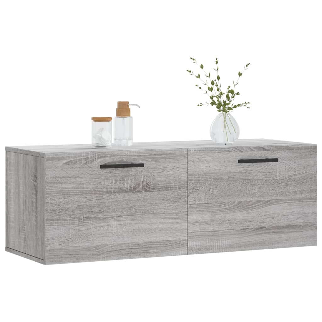 Szürke sonoma színű szerelt fa faliszekrény 100 x 36,5 x 35 cm
