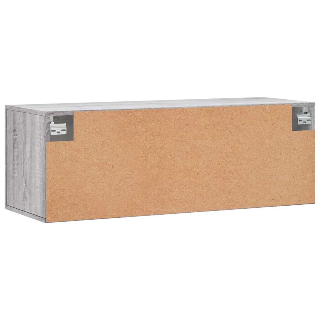 Szürke sonoma színű szerelt fa faliszekrény 100 x 36,5 x 35 cm