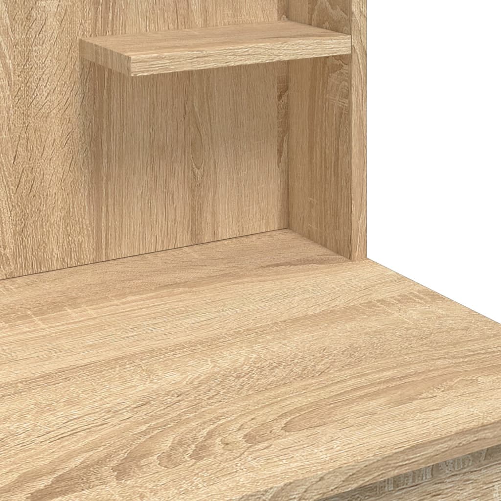 Sonoma-tölgyszínű fésülködőasztal led-lámpákkal 96x40x142 cm