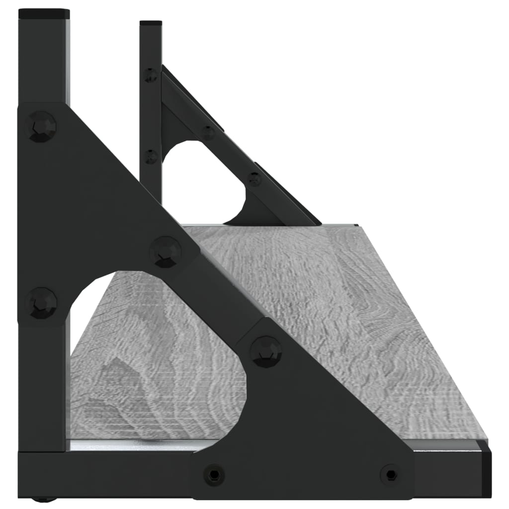 2 db szürke sonoma színű fali polc 60 x 15 x 15,5 cm