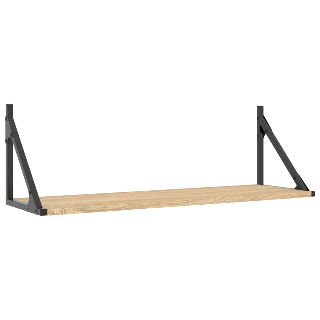 2 db sonoma tölgy színű szerelt fa fali polc 80 x 25 x 25,5 cm