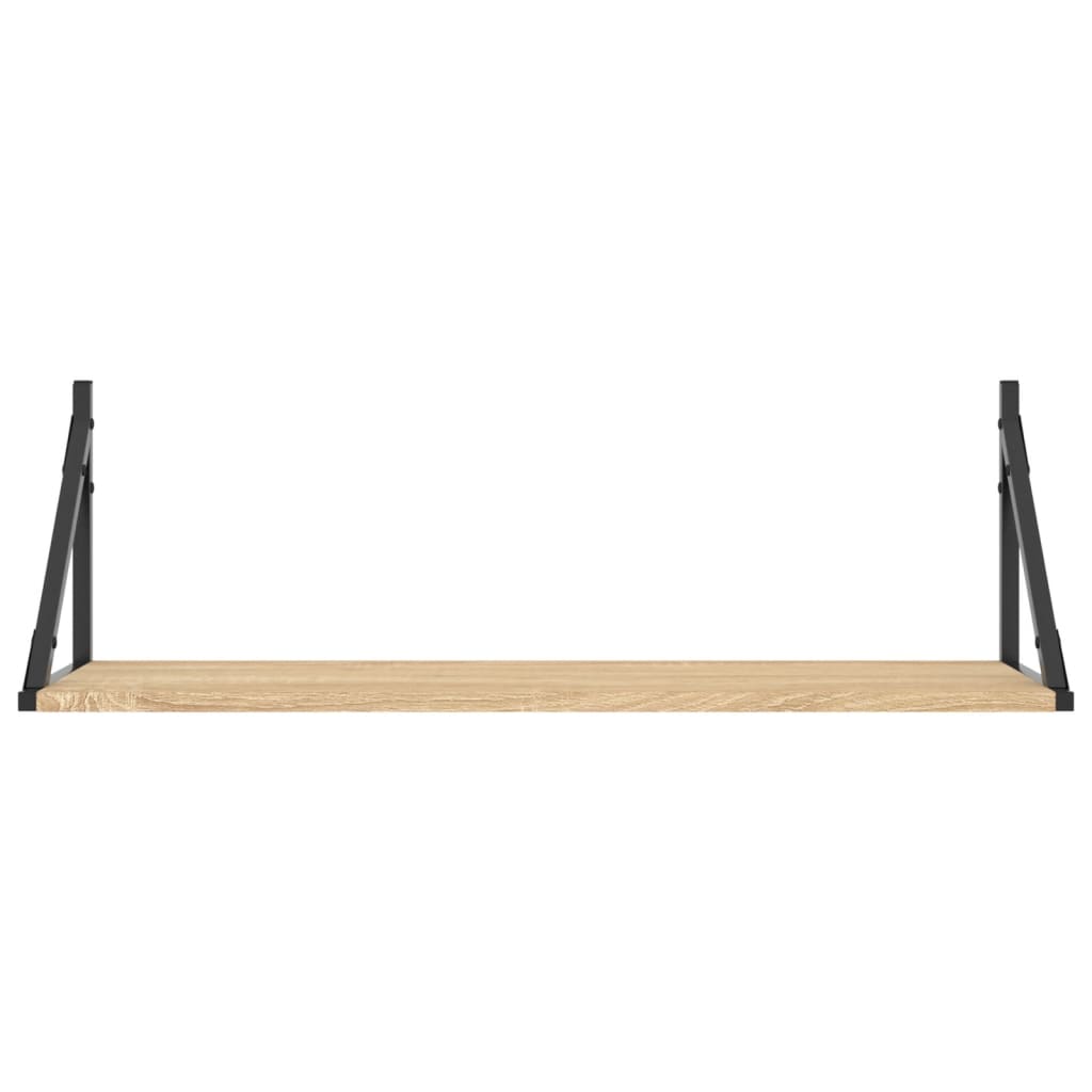 2 db sonoma tölgy színű szerelt fa fali polc 80 x 25 x 25,5 cm