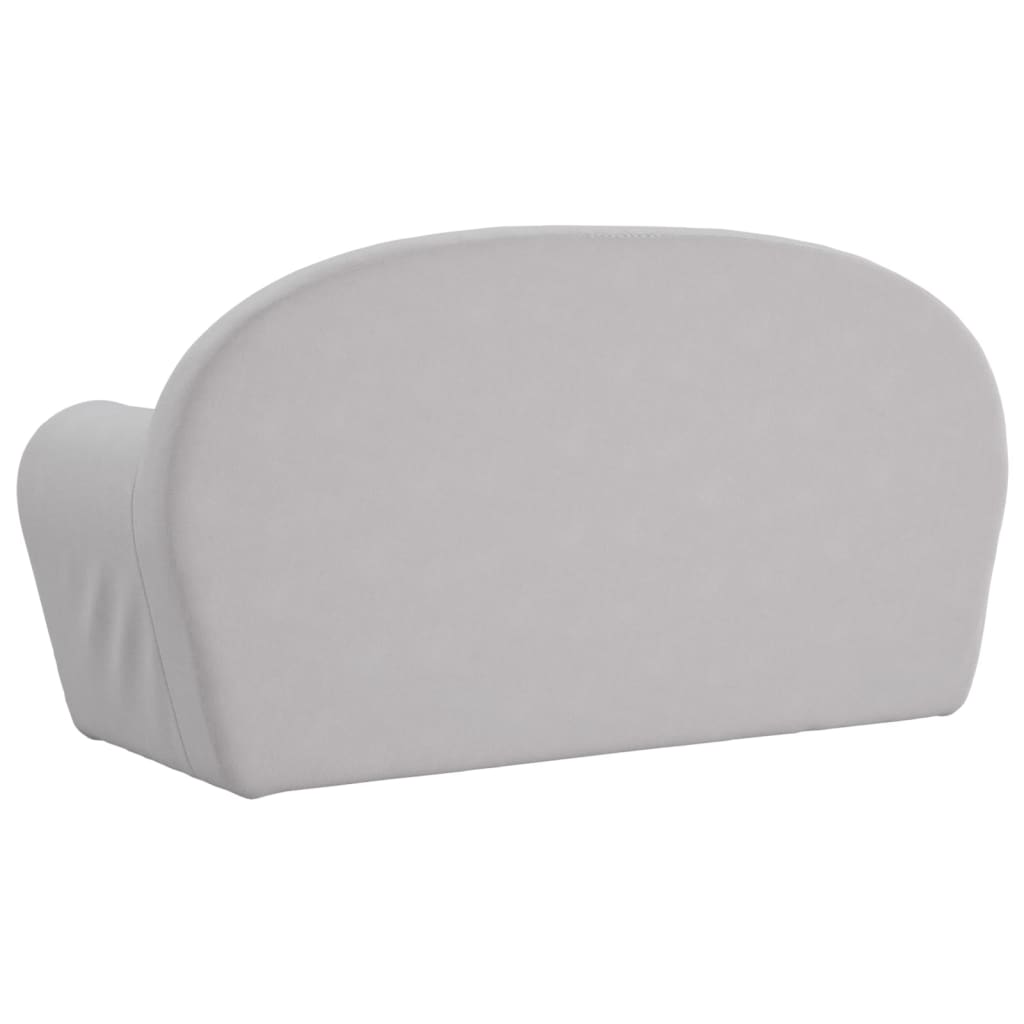 2-személyes világosszürke plüss gyerek kanapéágy