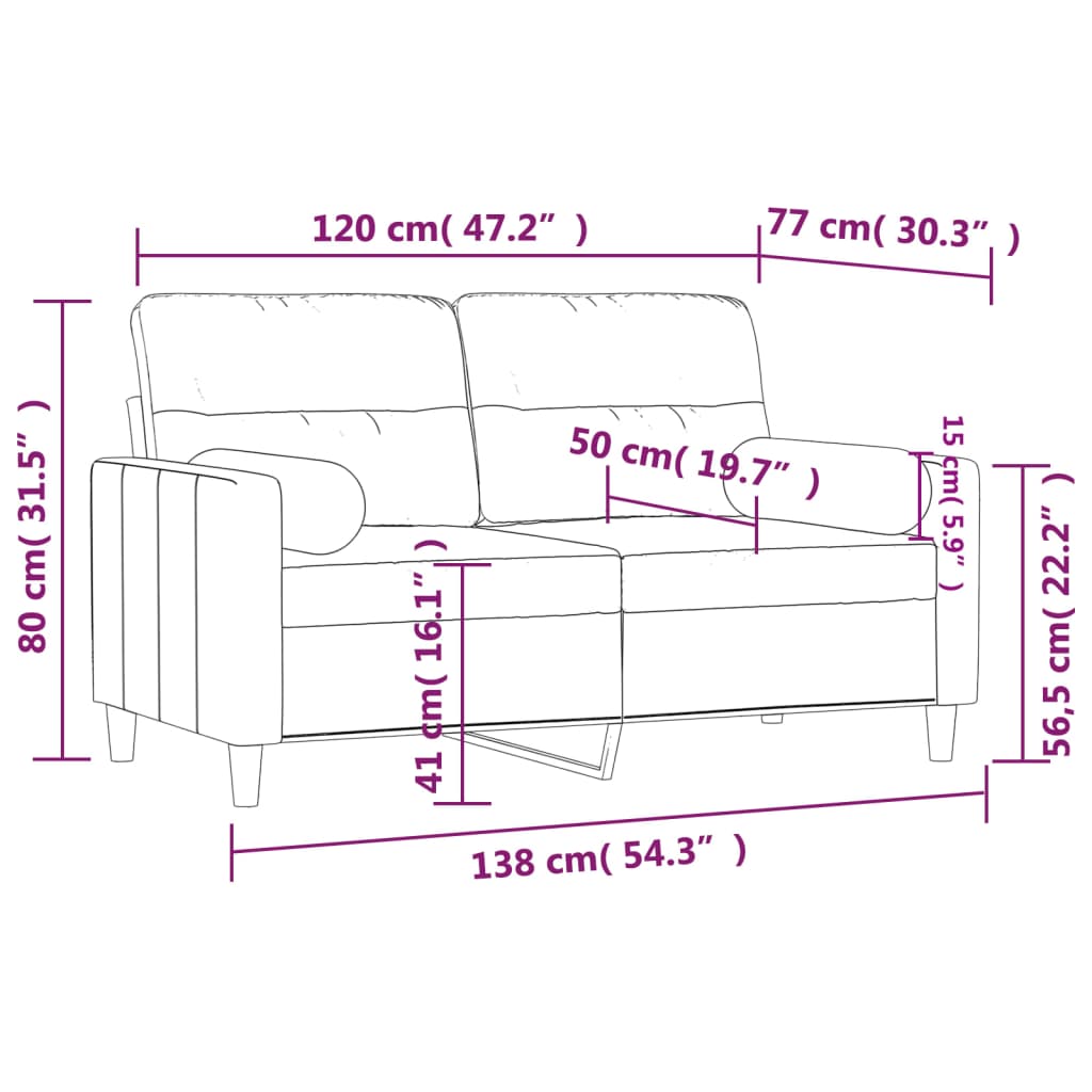 2 személyes barna szövet kanapé díszpárnákkal 120 cm 2 személyes barna szövet kanapé díszpárnákkal 120 cm