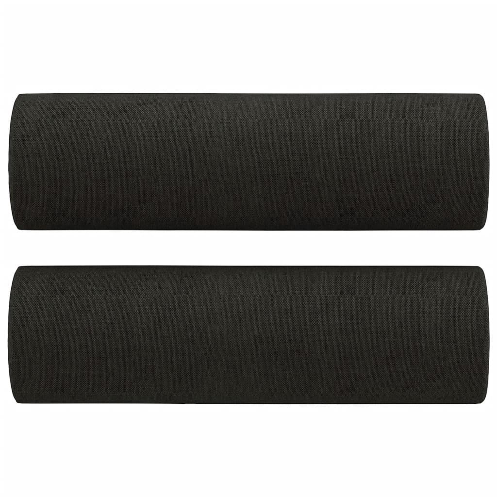2 személyes fekete szövet kanapé díszpárnákkal 120 cm 2 személyes fekete szövet kanapé díszpárnákkal 120 cm