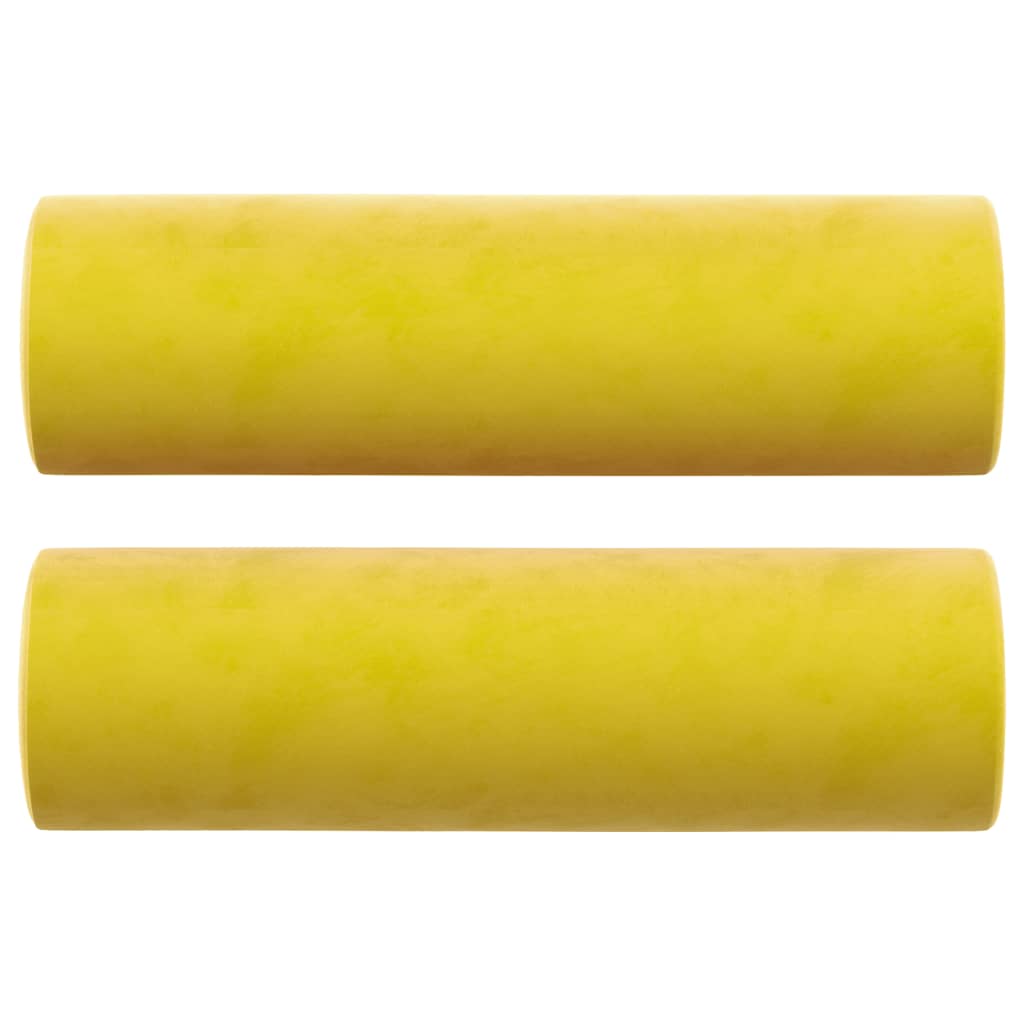 2 személyes sárga bársony kanapé díszpárnákkal 120 cm 2 személyes sárga bársony kanapé díszpárnákkal 120 cm