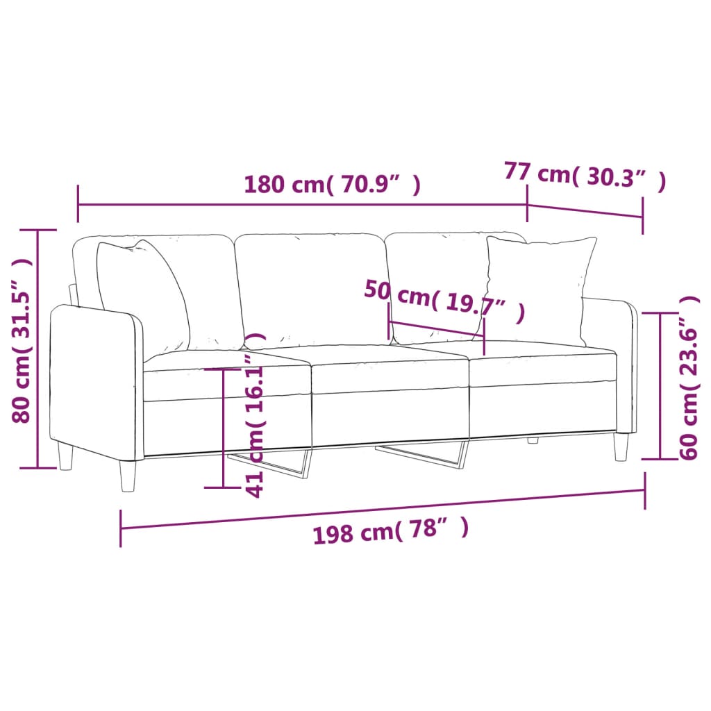 3 személyes fekete szövet kanapé díszpárnákkal 180 cm 3 személyes fekete szövet kanapé díszpárnákkal 180 cm