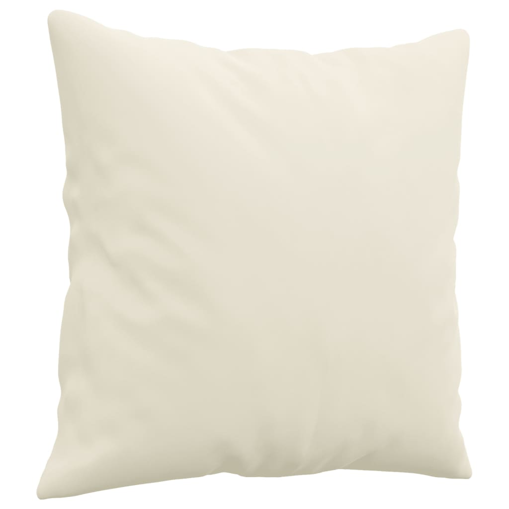 2 személyes krémszínű bársony kanapé díszpárnákkal 140 cm