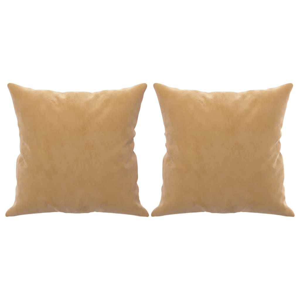 3 személyes barna bársony kanapé díszpárnákkal 180 cm