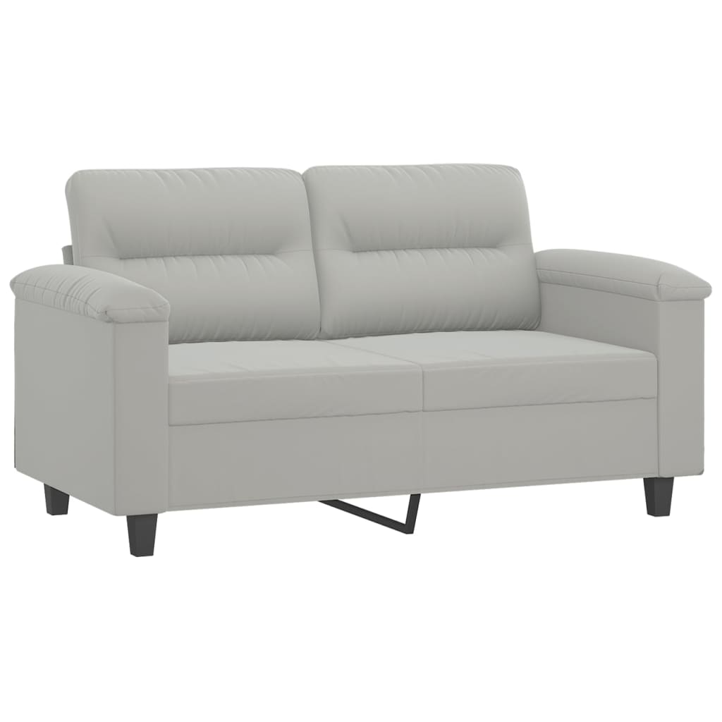 2 személyes világosszürke párnás mikroszálas szövetkanapé 120cm 2 személyes világosszürke párnás mikroszálas szövetkanapé 120cm