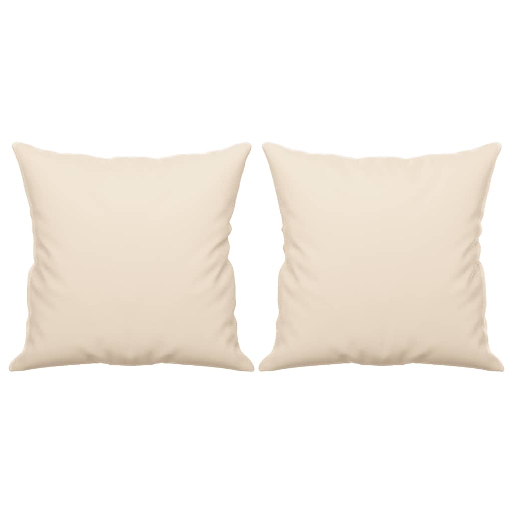 2 személyes bézs mikroszálas szövetkanapé párnákkal 120 cm