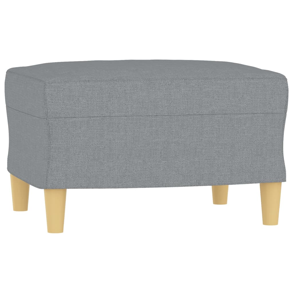Világosszürke szövet kanapéfotel lábtartóval 60 cm