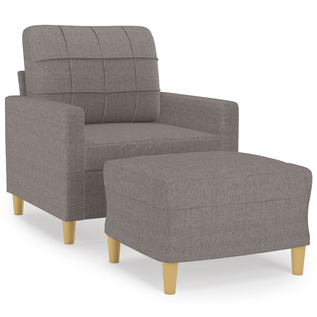 Tópszínű szövet kanapéfotel lábtartóval 60 cm Tópszínű szövet kanapéfotel lábtartóval 60 cm