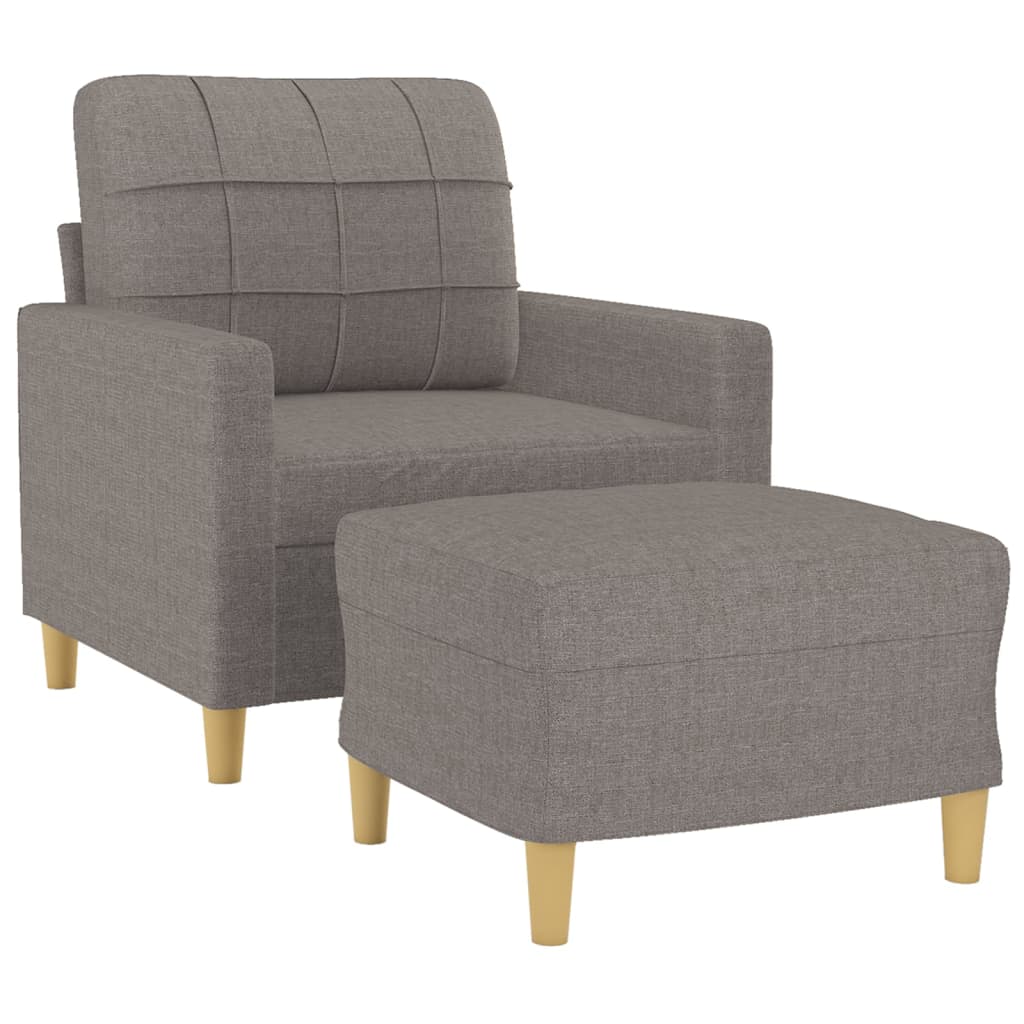 Tópszínű szövet kanapéfotel lábtartóval 60 cm Tópszínű szövet kanapéfotel lábtartóval 60 cm