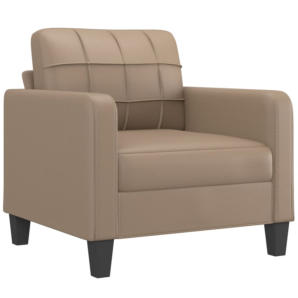 Kávészínű műbőr kanapéfotel lábtartóval 60 cm Kávészínű műbőr kanapéfotel lábtartóval 60 cm