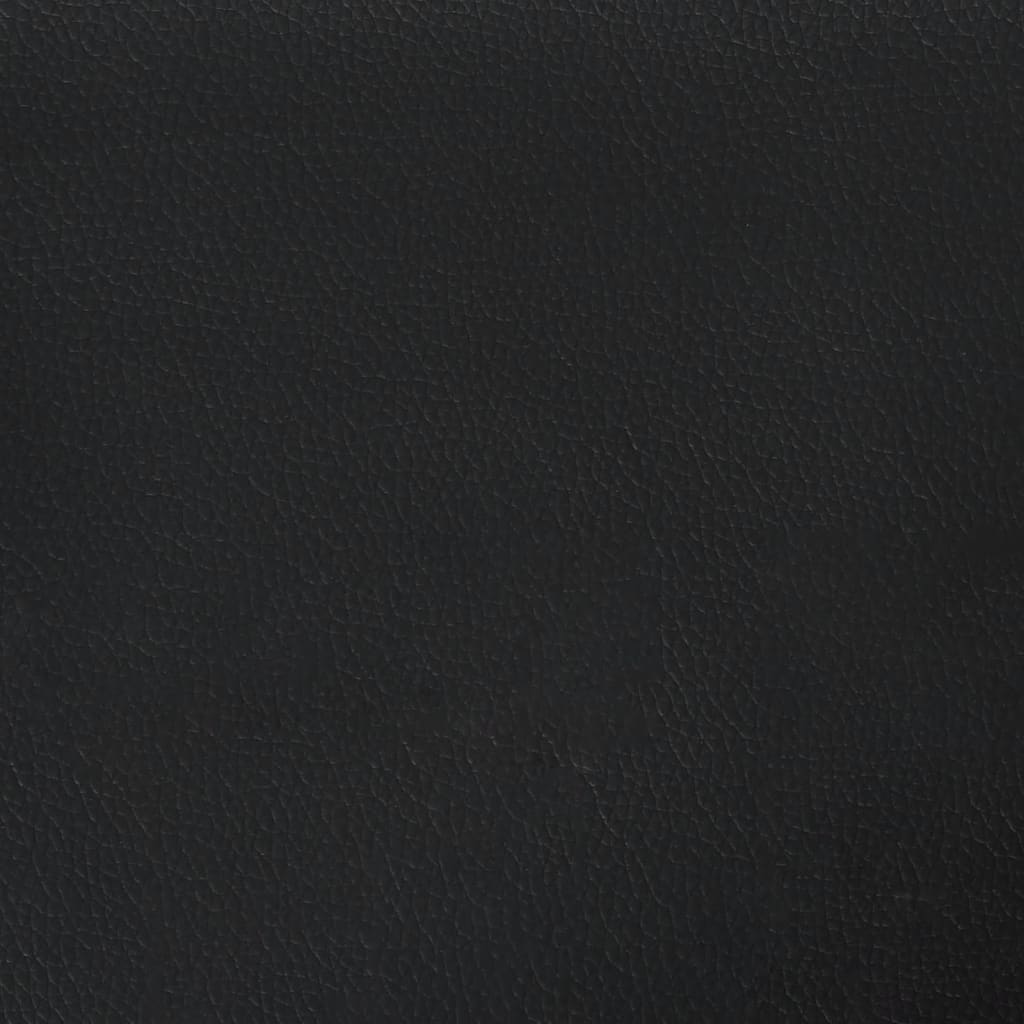 Fekete műbőr kanapéfotel lábtartóval 60 cm