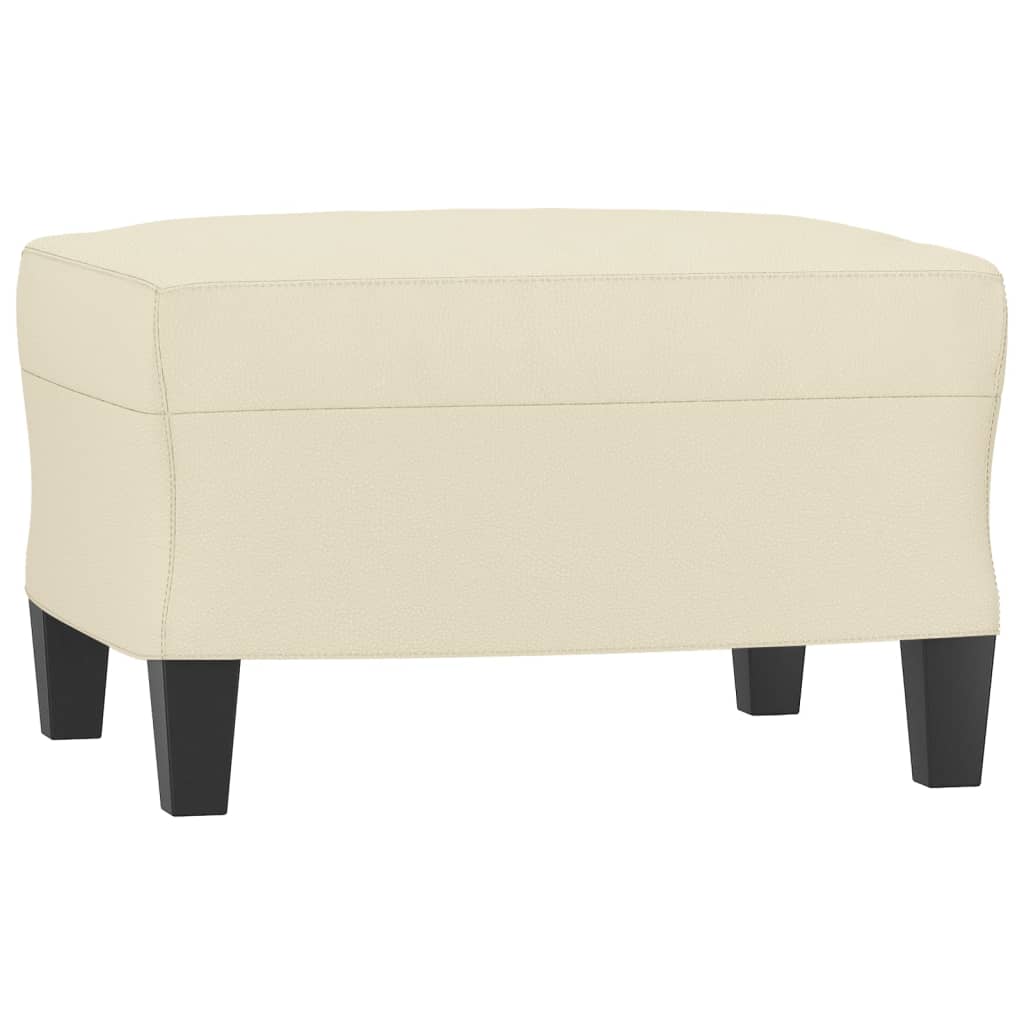 Krémszínű műbőr kanapéfotel lábtartóval 60 cm Krémszínű műbőr kanapéfotel lábtartóval 60 cm
