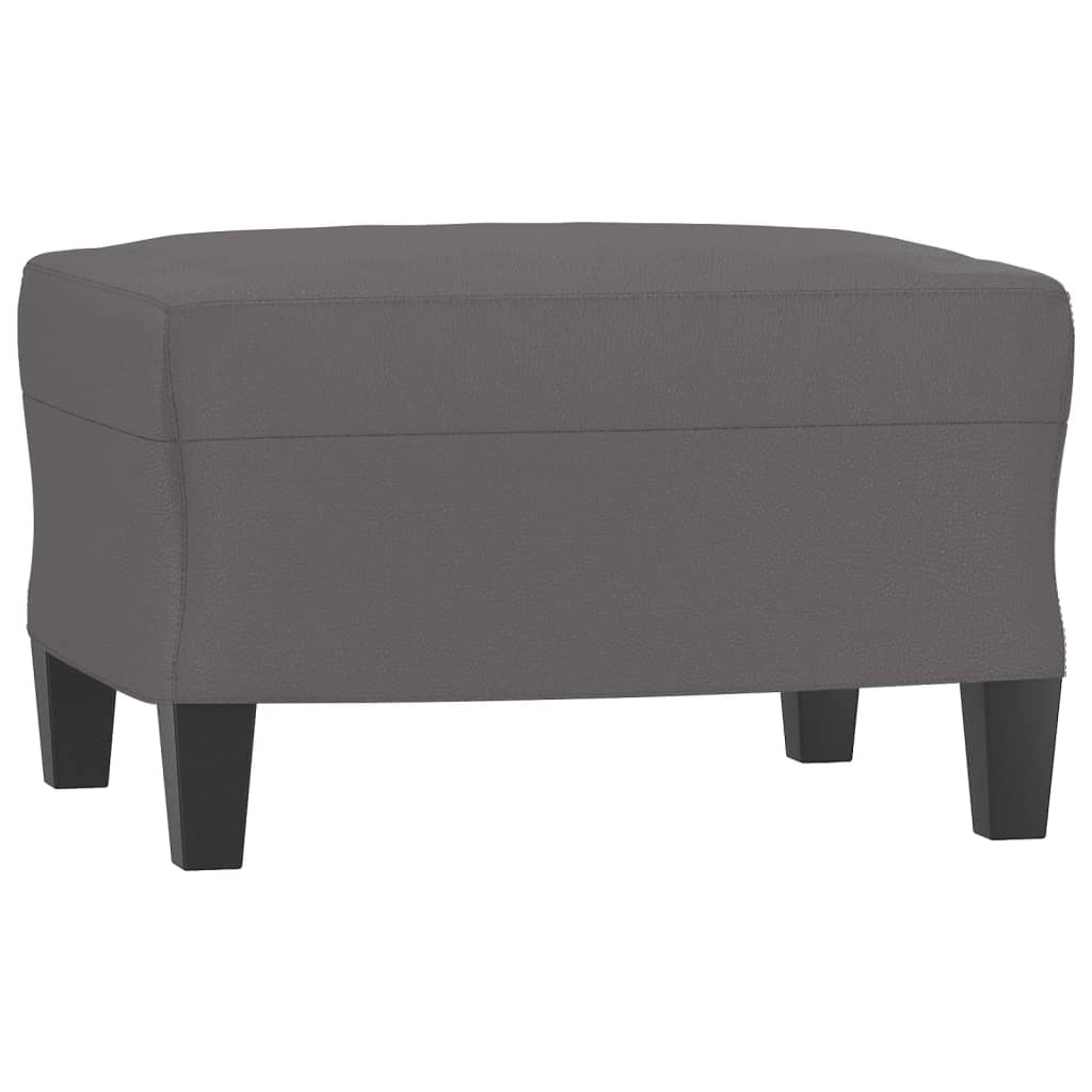 Szürke műbőr kanapéfotel lábtartóval 60 cm Szürke műbőr kanapéfotel lábtartóval 60 cm