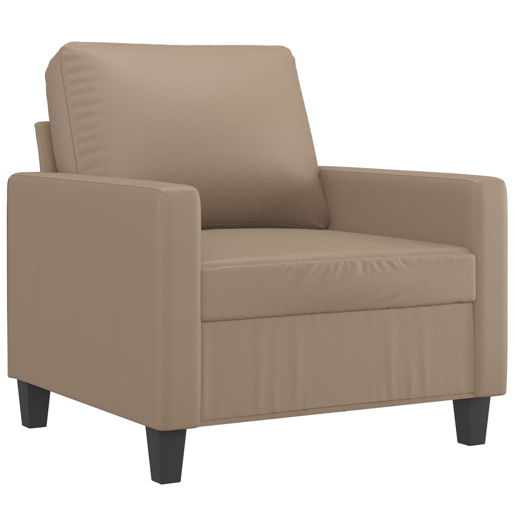 Kávészínű műbőr kanapéfotel lábtartóval 60 cm Kávészínű műbőr kanapéfotel lábtartóval 60 cm