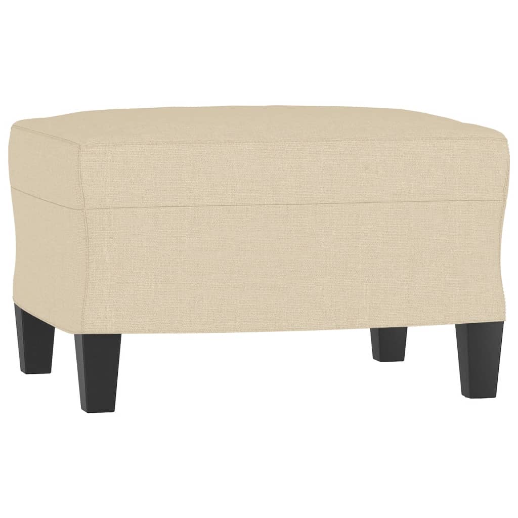 Krémszínű szövet kanapéfotel lábtartóval 60 cm Krémszínű szövet kanapéfotel lábtartóval 60 cm