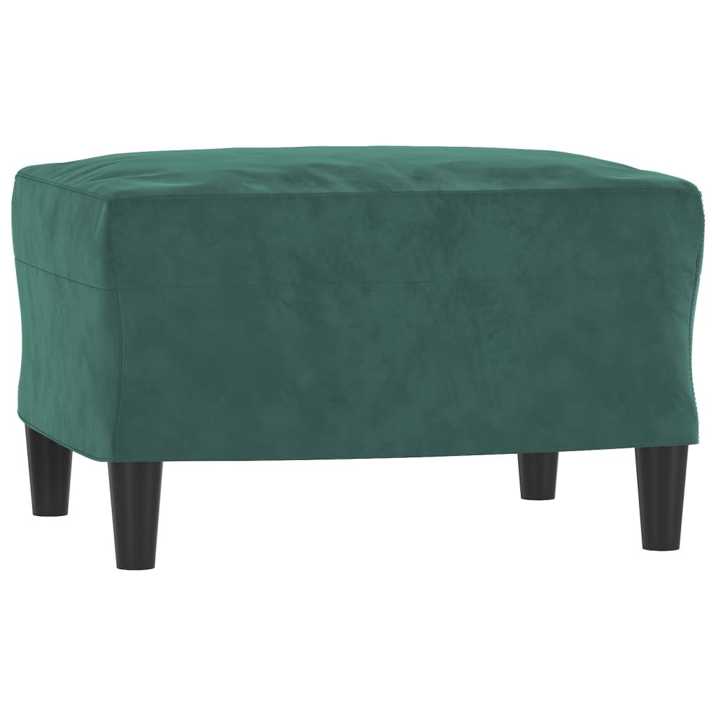 Sötétzöld bársony kanapéfotel lábtartóval 60 cm Sötétzöld bársony kanapéfotel lábtartóval 60 cm