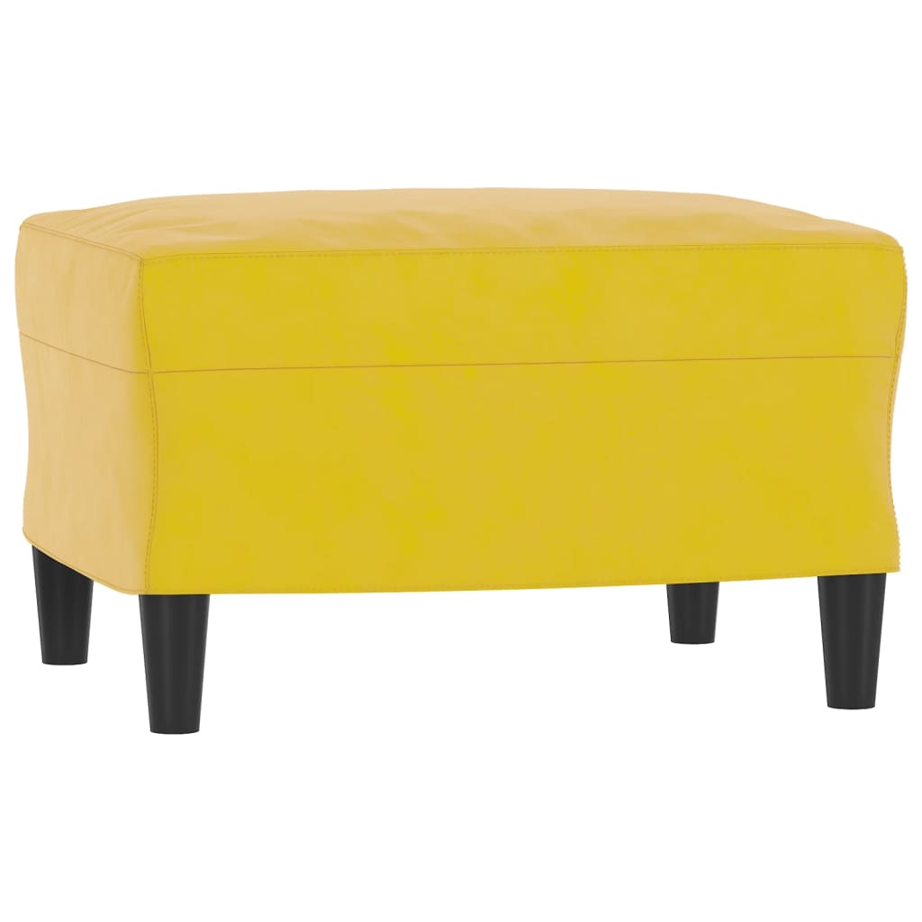Sárga bársony kanapéfotel lábtartóval 60 cm Sárga bársony kanapéfotel lábtartóval 60 cm