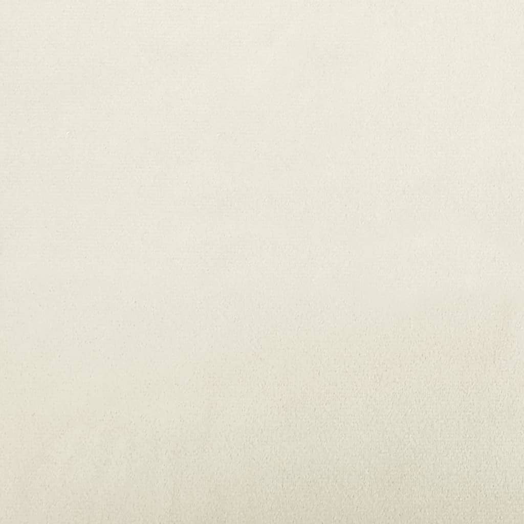 Krémszínű bársony kanapéfotel lábtartóval 60 cm