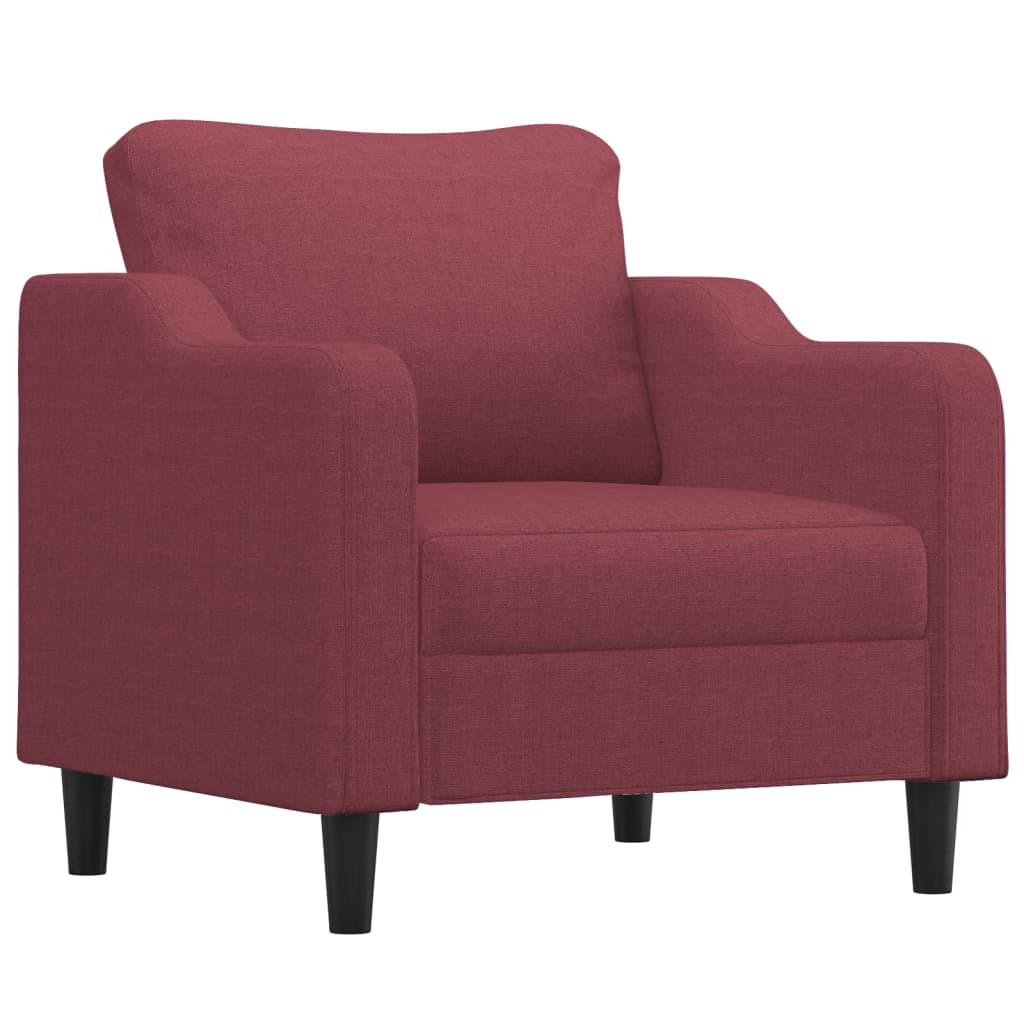 Bordó szövet kanapéfotel lábtartóval 60 cm