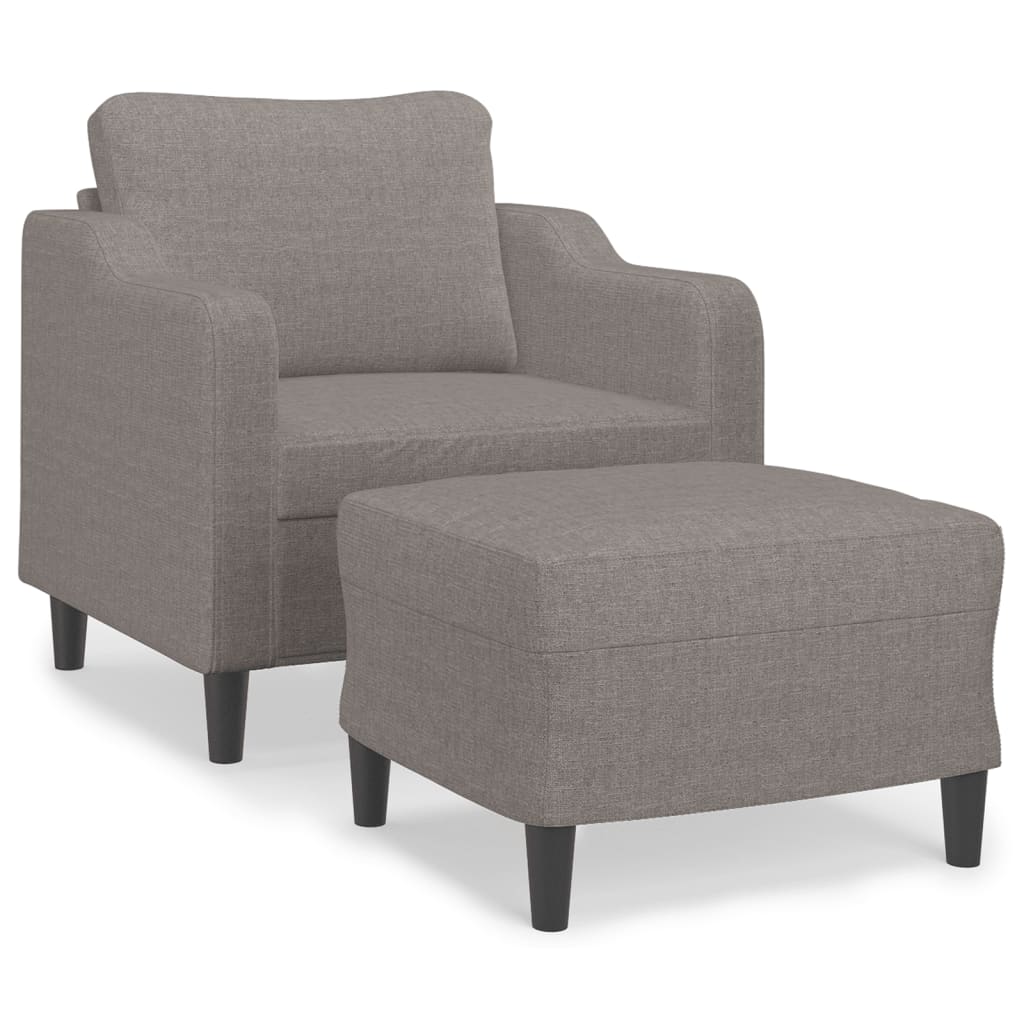 Tópszínű szövet kanapéfotel lábtartóval 60 cm Tópszínű szövet kanapéfotel lábtartóval 60 cm